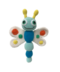 Crocheted butterfly rattle