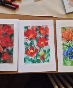 Akvarellmaalitud pressitud kaardid